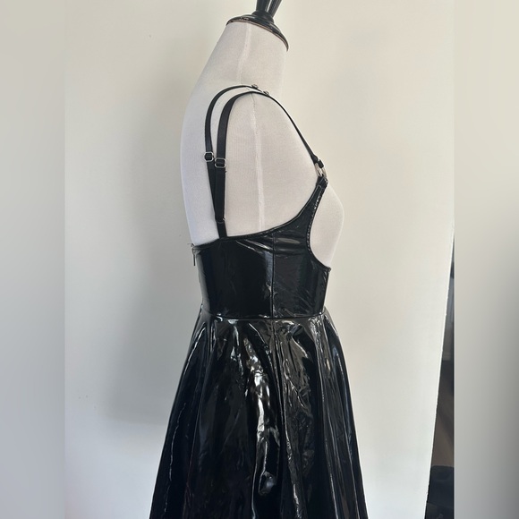 DISRUPT THE PEACE MINI DRESS vinyls black dress XS - Picture 6 of 9